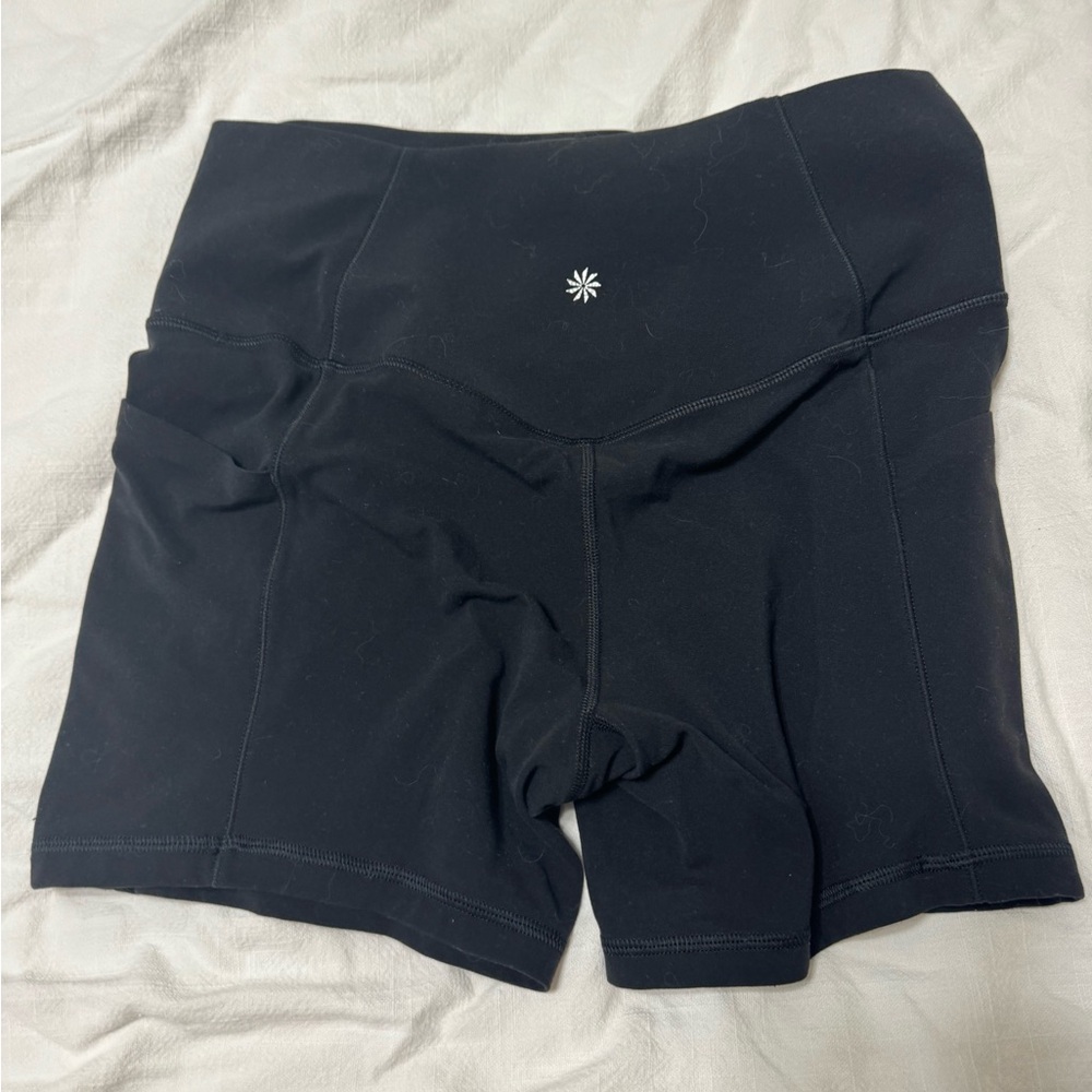 Athleta Black High-Rise Bike Shorts - Picture 2 of 3